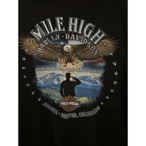 VTG Harley Davidson T-Shirt Mens Black Double-sided  3XL Mile High